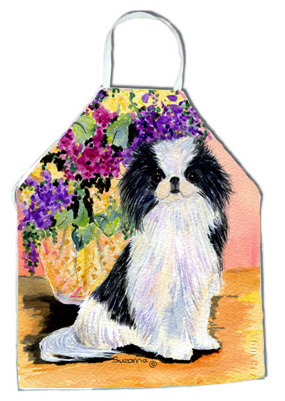 Picture of Carolines Treasures SS8299APRON Japanese Chin Apron - 27 x 31 in.