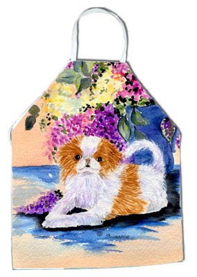 Picture of Carolines Treasures SS8300APRON Japanese Chin Apron - 27 x 31 in.