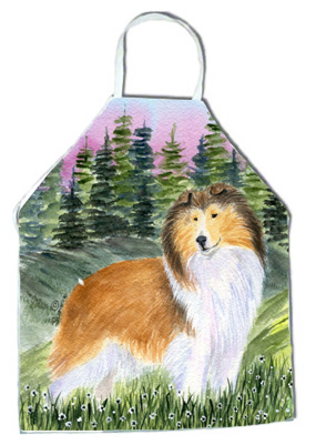 Picture of Carolines Treasures SS8321APRON Sheltie Apron - 27 x 31 in.