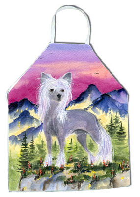 Picture of Carolines Treasures SS8326APRON Chinese Crested Apron - 27 x 31 in.