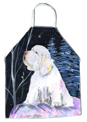 Picture of Carolines Treasures SS8346APRON Clumber Spaniel Apron - 27 x 31 in.