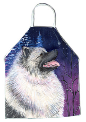 Picture of Carolines Treasures SS8350APRON Starry Night Keeshond Apron - 27 x 31 in.