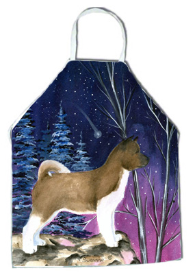 Picture of Carolines Treasures SS8352APRON Starry Night Akita Apron - 27 x 31 in.