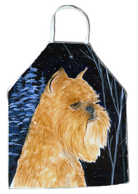 Picture of Carolines Treasures SS8362APRON Starry Night Brussels Griffon Apron - 27 x 31 in.