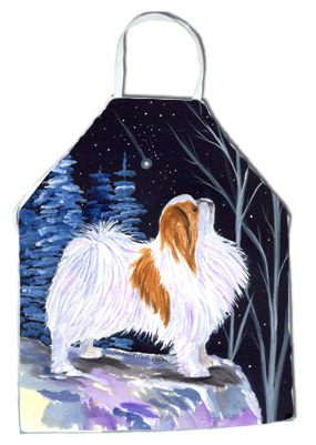 Picture of Carolines Treasures SS8363APRON Starry Night Japanese Chin Apron - 27 x 31 in.