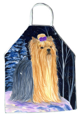 Picture of Carolines Treasures SS8365APRON Starry Night Yorkie Apron - 27 x 31 in.
