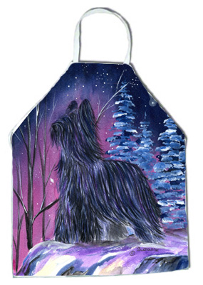 Picture of Carolines Treasures SS8366APRON Starry Night Briard Apron - 27 x 31 in.