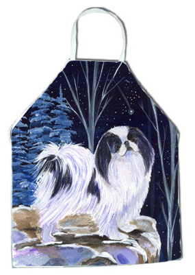 Picture of Carolines Treasures SS8374APRON Starry Night Japanese Chin Apron - 27 x 31 in.
