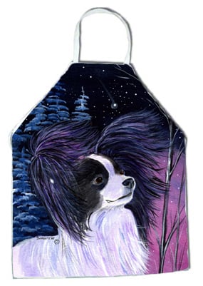 Picture of Carolines Treasures SS8377APRON Starry Night Papillon Apron - 27 x 31 in.