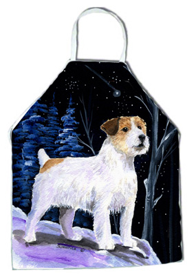 Picture of Carolines Treasures SS8388APRON Starry Night Jack Russell Terrier Apron - 27 x 31 in.