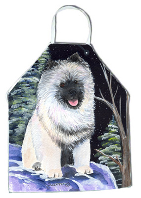 Picture of Carolines Treasures SS8404APRON Starry Night Keeshond Apron - 27 x 31 in.