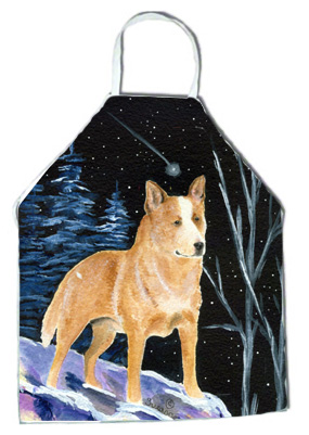 Picture of Carolines Treasures SS8407APRON Starry Night Australian Cattle Dog Apron - 27 x 31 in.