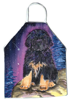 Picture of Carolines Treasures SS8440APRON Starry Night Tibetan Mastiff Apron - 27 x 31 in.