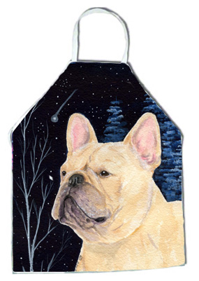 Picture of Carolines Treasures SS8441APRON Starry Night French Bulldog Apron - 27 x 31 in.