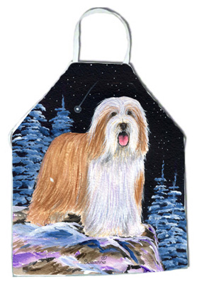Picture of Carolines Treasures SS8451APRON Starry Night Bearded Collie Apron - 27 x 31 in.