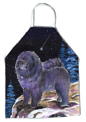 Picture of Carolines Treasures SS8456APRON Starry Night Chow Chow Apron - 27 x 31 in.