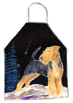 Picture of Carolines Treasures SS8464APRON Starry Night Welsh Terrier Apron - 27 x 31 in.