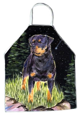 Picture of Carolines Treasures SS8475APRON Starry Night Rottweiler Apron - 27 x 31 in.