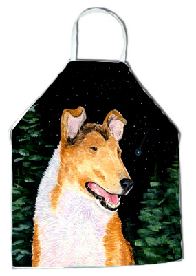 Picture of Carolines Treasures SS8484APRON Starry Night Collie Smooth Apron - 27 x 31 in.