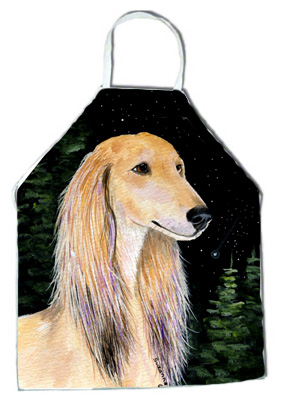 Picture of Carolines Treasures SS8485APRON Starry Night Saluki Apron - 27 x 31 in.