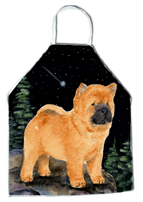 Picture of Carolines Treasures SS8488APRON Starry Night Chow Chow Apron - 27 x 31 in.
