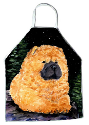 Picture of Carolines Treasures SS8489APRON Starry Night Chow Chow Apron - 27 x 31 in.