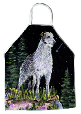 Picture of Carolines Treasures SS8493APRON Starry Night Scottish Deerhound Apron - 27 x 31 in.