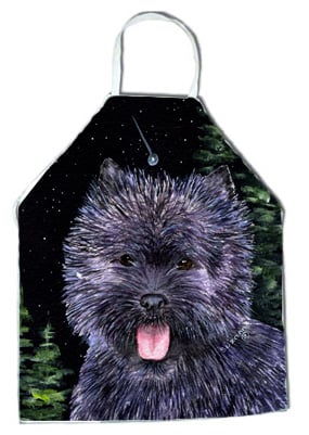 Picture of Carolines Treasures SS8494APRON Starry Night Cairn Terrier Apron - 27 x 31 in.
