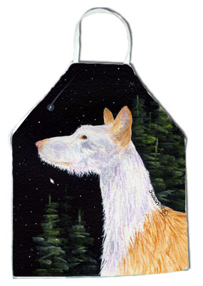 Picture of Carolines Treasures SS8499APRON Starry Night Ibizan Hound Apron - 27 x 31 in.