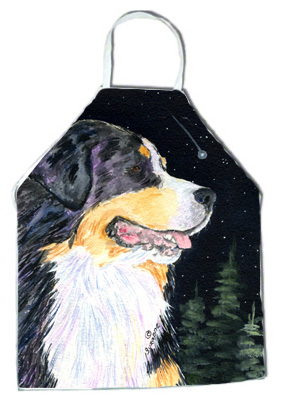 Picture of Carolines Treasures SS8512APRON Starry Night Bernese Mountain Dog Apron - 27 x 31 in.