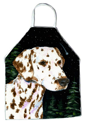 Picture of Carolines Treasures SS8518APRON Starry Night Dalmatian Apron - 27 x 31 in.