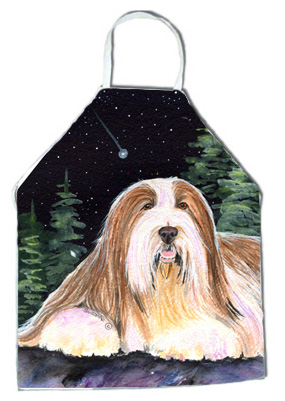 Picture of Carolines Treasures SS8529APRON Starry Night Bearded Collie Apron - 27 x 31 in.