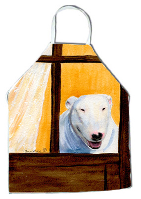 Picture of Carolines Treasures SS8542APRON Bull Terrier Apron - 27 x 31 in.