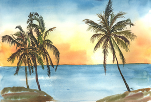 Palm Tree Moisture Wicking Fabric Standard Pillowcase