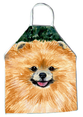 Picture of Carolines Treasures SS8725APRON Pomeranian Apron - 27 x 31 in.