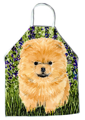 Picture of Carolines Treasures SS8746APRON Pomeranian Apron - 27 x 31 in.
