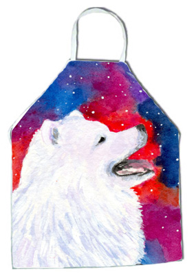Picture of Carolines Treasures SS8752APRON Samoyed Apron - 27 x 31 in.