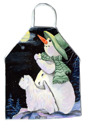 Picture of Carolines Treasures SS8797APRON Snowman with Westie Apron - 27 x 31 in.