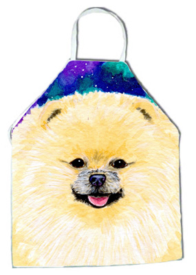 Picture of Carolines Treasures SS8997APRON Pomeranian Apron - 27 x 31 in.
