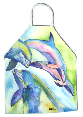 Picture of Carolines Treasures 8548APRON Dolphin Apron - 27 x 31 in.