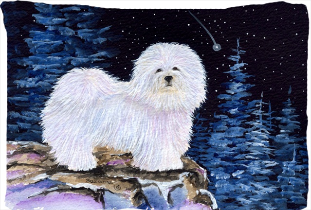 20.5 x 30 in. Starry Night Coton De Tulear Moisture Wicking Fabric Standard Pillowcase