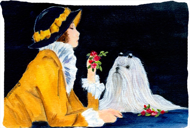 Lady With Her Maltese Moisture Wicking Fabric Standard Pillowcase