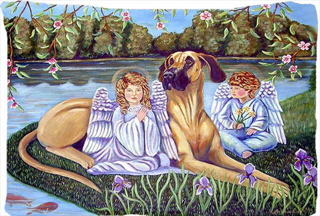 20.5 x 30 in. Angels With Great Dane Moisture Wicking Fabric Standard Pillowcase