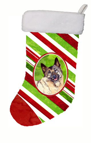 Norwegian Elkhound Candy Cane Holiday Christmas Christmas Stocking