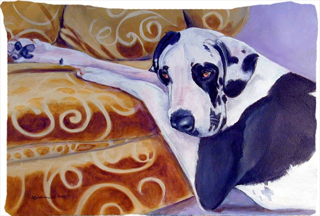 7162PILLOWCASE 20.5 x 30 in. Harlequin Natural Great Dane Moisture Wicking Fabric Standard Pillowcase
