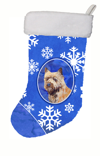 LH9275-CS 11 x 18 in. Cairn Terrier Winter Snowflakes Snowflakes Holiday Christmas Stocking