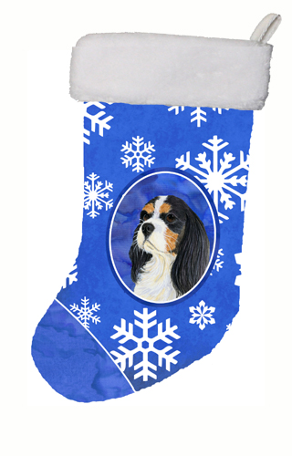 Cavalier Spaniel Winter Snowflakes Snowflakes Holiday Christmas Stocking