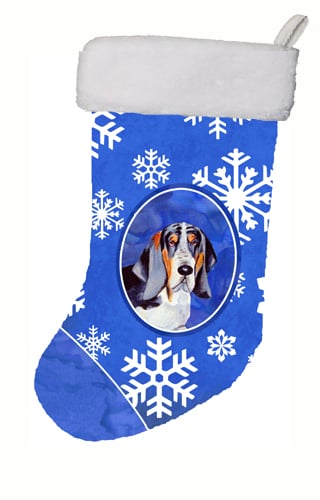 Basset Hound Winter Snowflakes Snowflakes Holiday Christmas Stocking