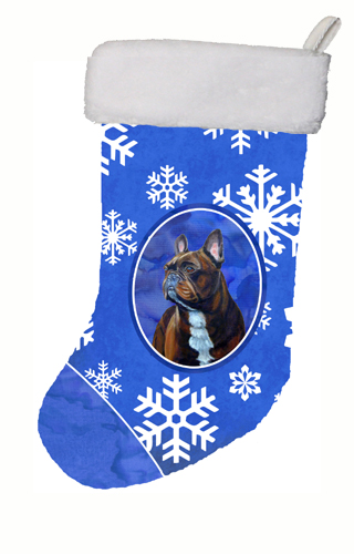 French Bulldog Winter Snowflakes Snowflakes Holiday Christmas Stocking