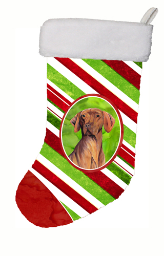 Vizsla Candy Cane Holiday Christmas Stocking